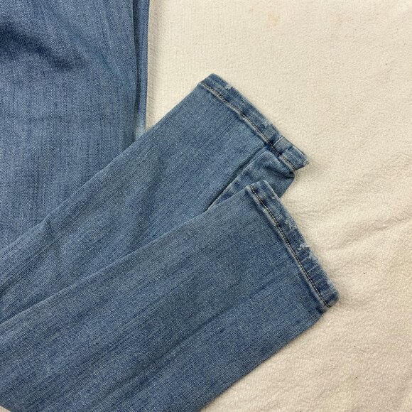 American Eagle Hi-Rise Jeggings Super Stretch Bleached Distressed Light Wash - Picture 10 of 15